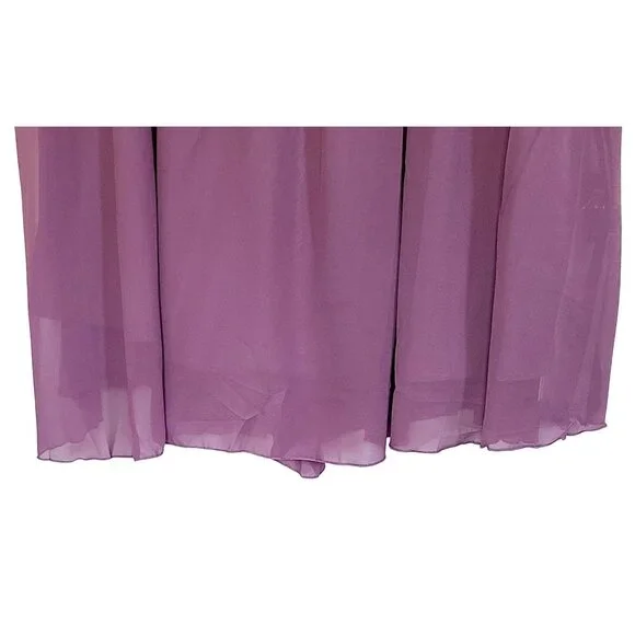 Purple Lace & Chiffon Short Sleeve Formal Dress Womens Fit & Flare Style NWT - Picture 3 of 13